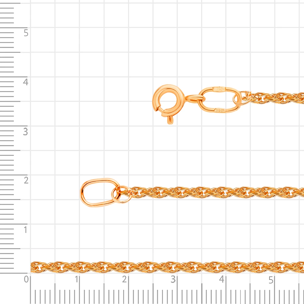 Цепь корда из красного золота 375 пробы 2
