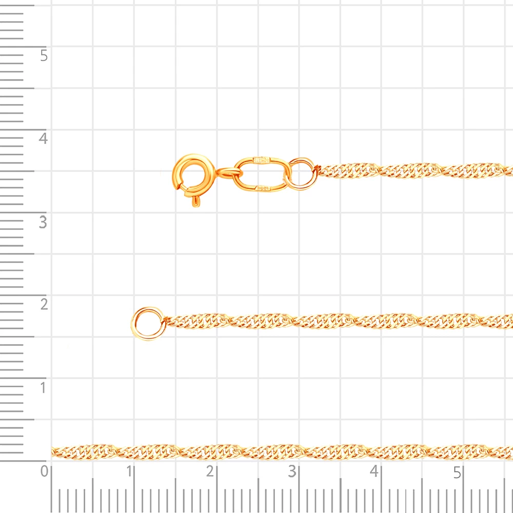 Цепь сингапур из красного золота 585 пробы 2