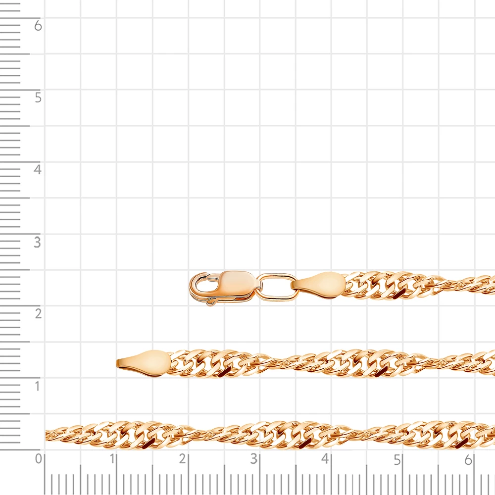 Цепь сингапур из красного золота 585 пробы 2
