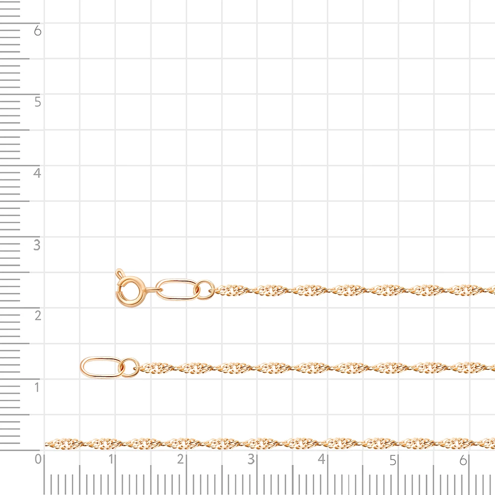 Цепь сингапур из красного золота 585 пробы 4