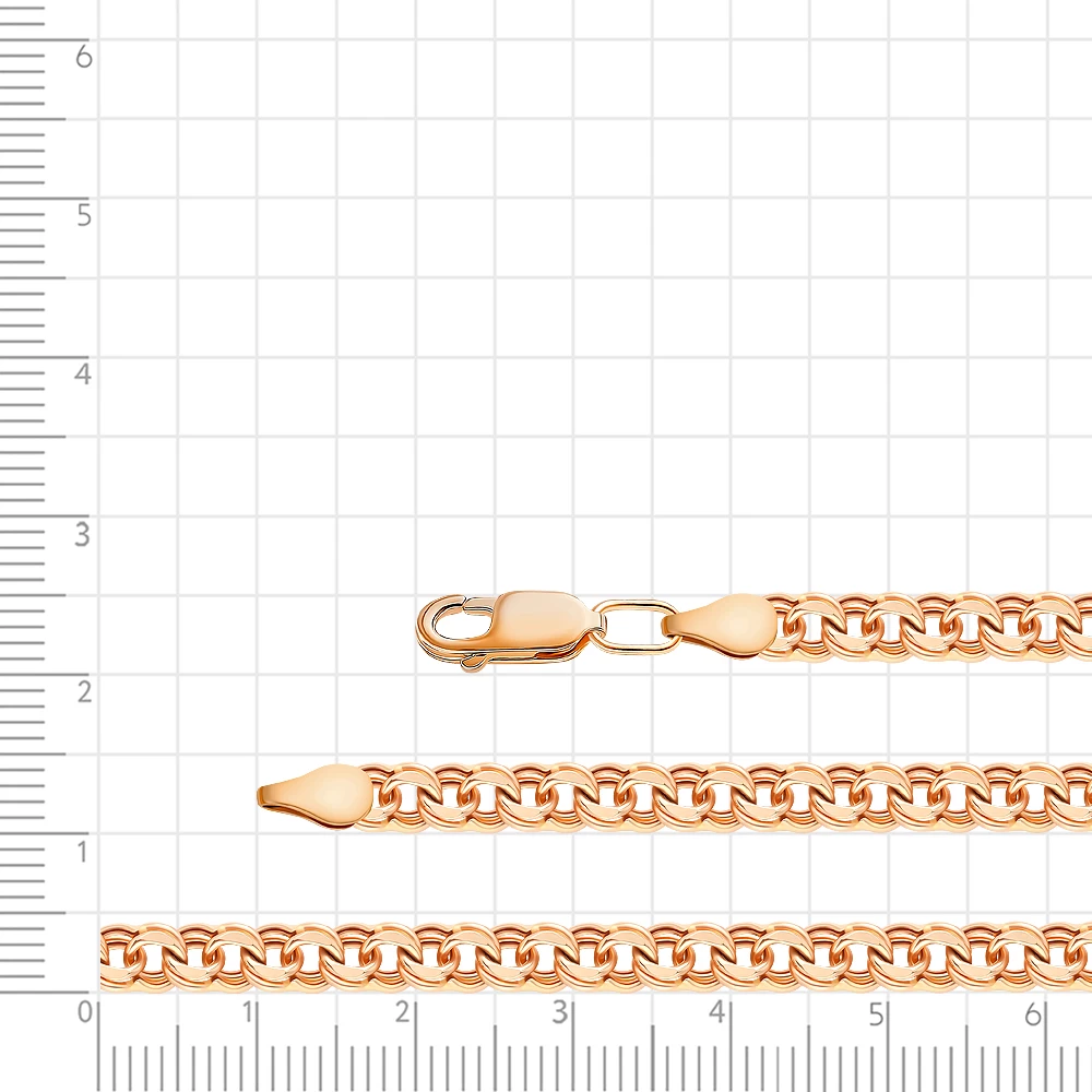 Цепь бисмарк из красного золота 585 пробы 2