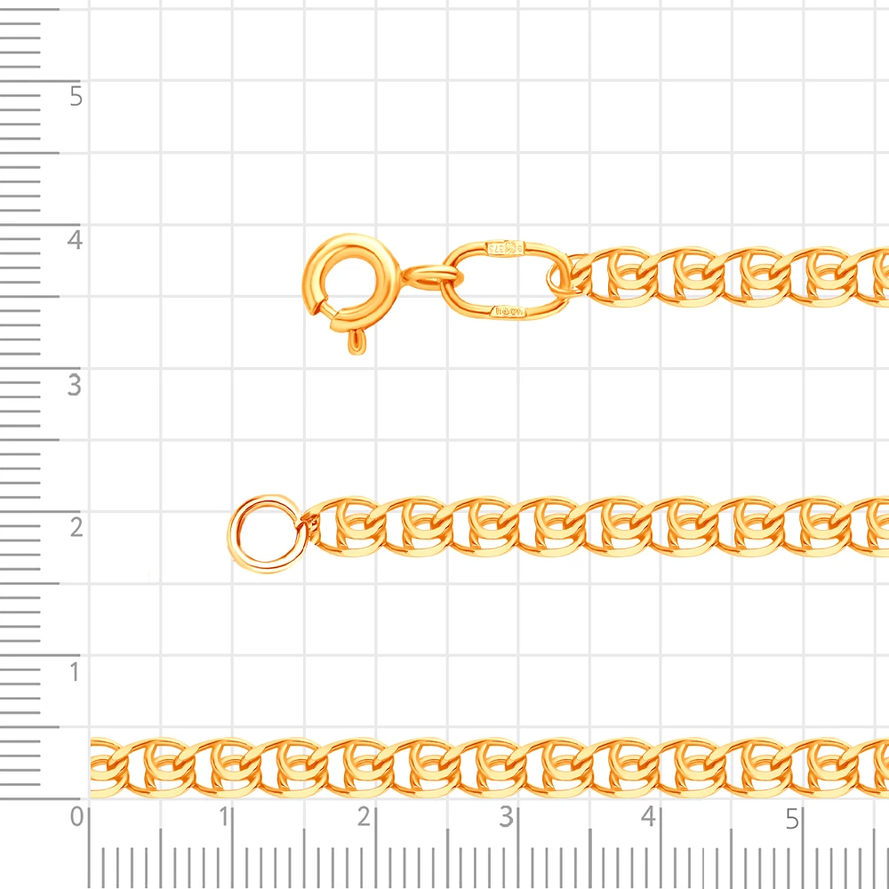 Цепь лав из красного золота 585 пробы 2
