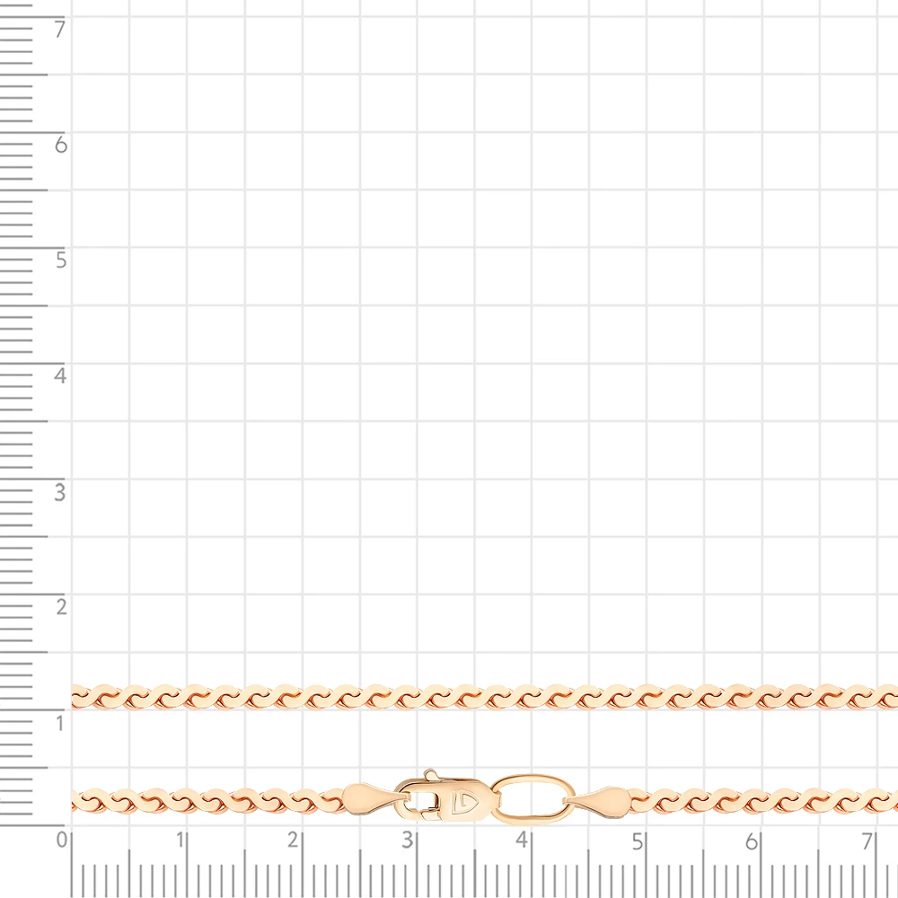 Цепь серпантин из красного золота 375 пробы 3