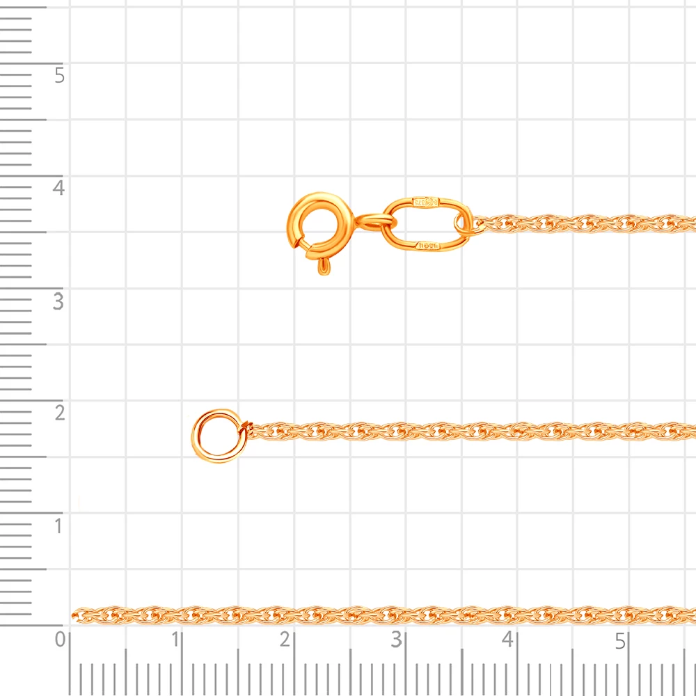 Цепь корда из красного золота 375 пробы 2