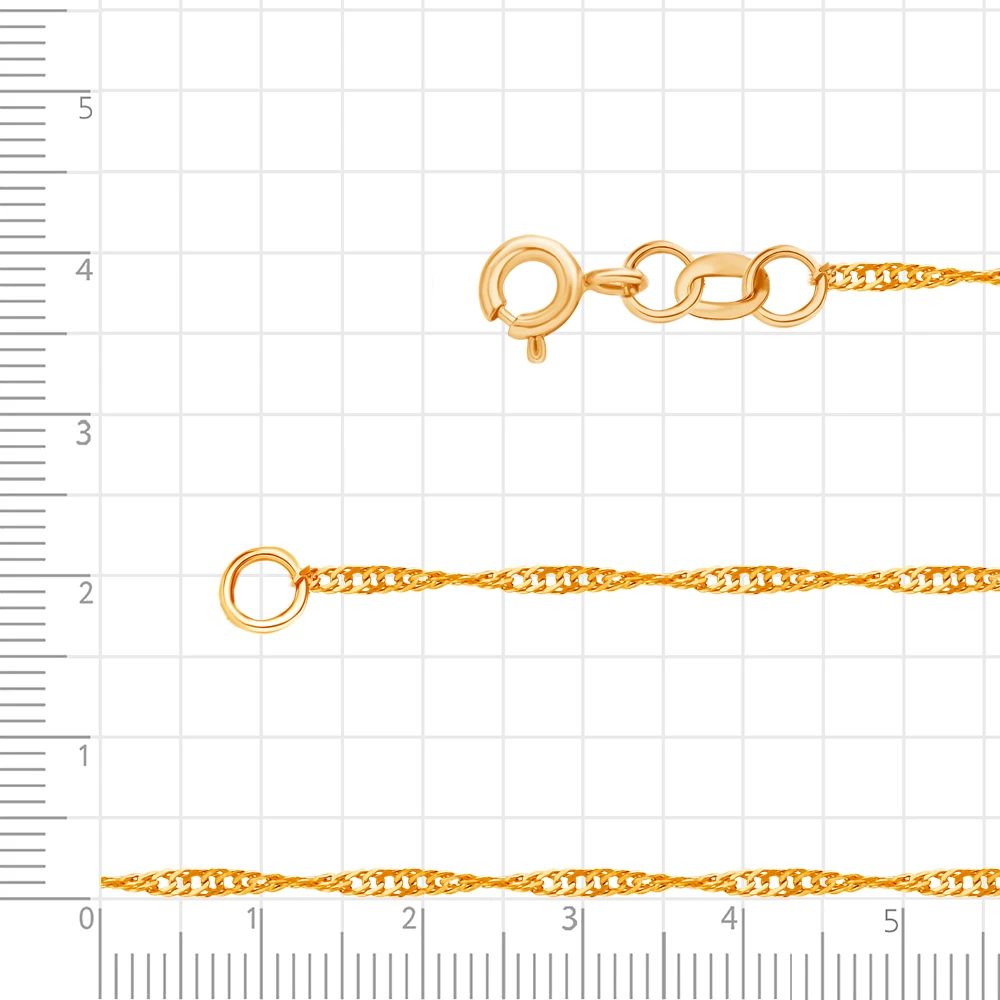 Цепь сингапур из желтого золота 585 пробы 2
