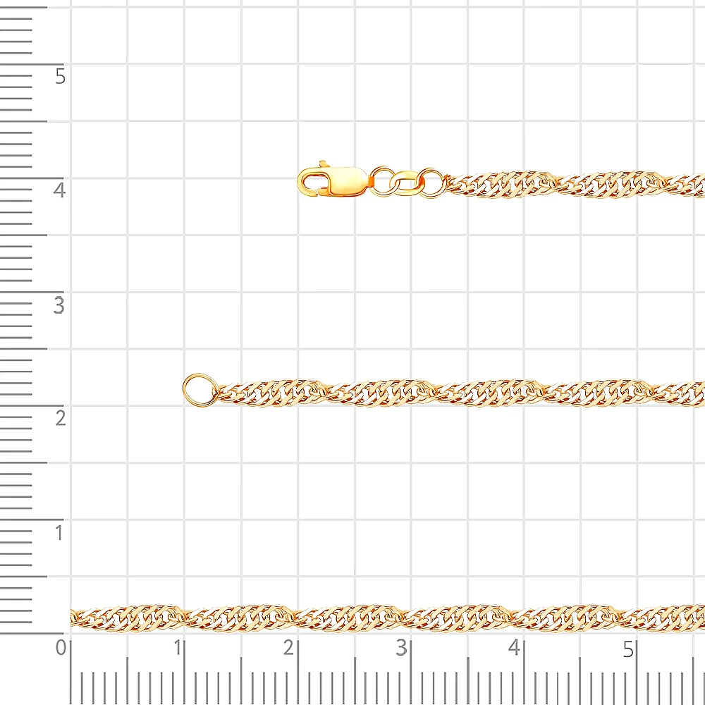 Цепь сингапур из красного золота 375 пробы 2