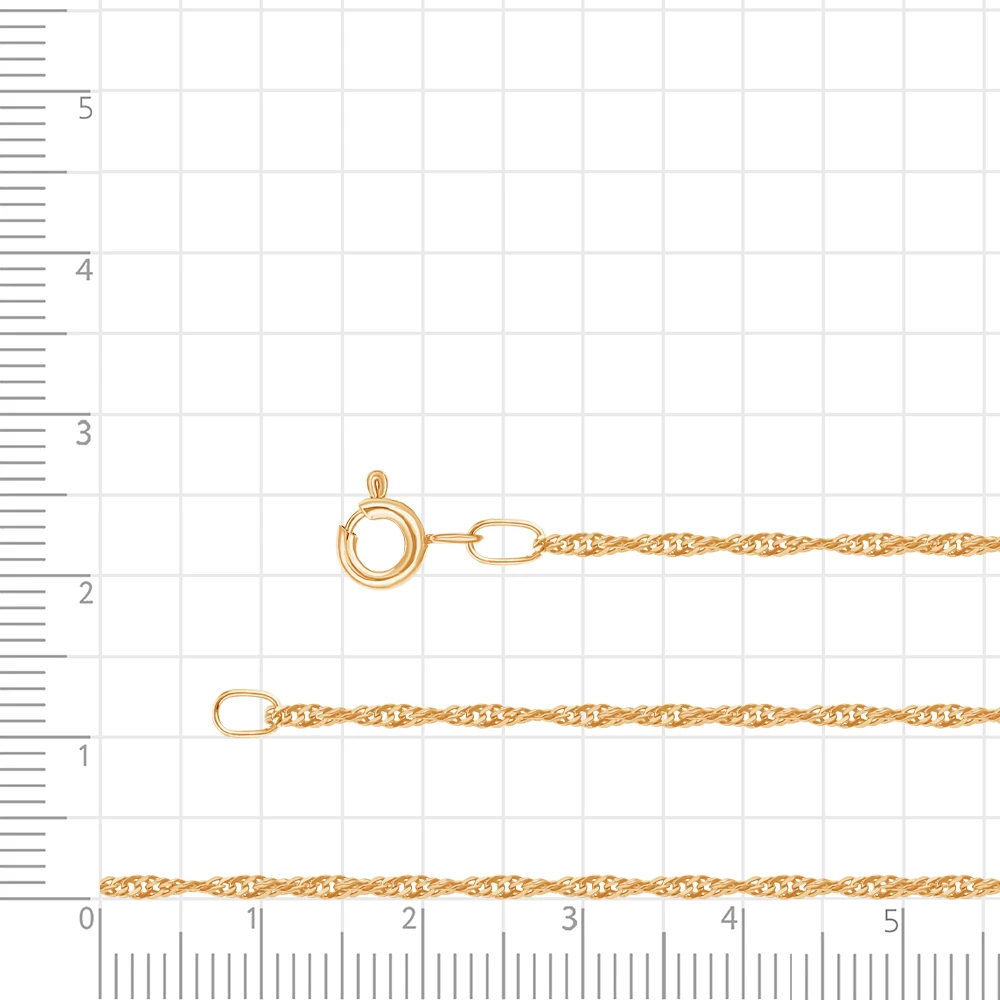 Цепь сингапур из красного золота 585 пробы 3