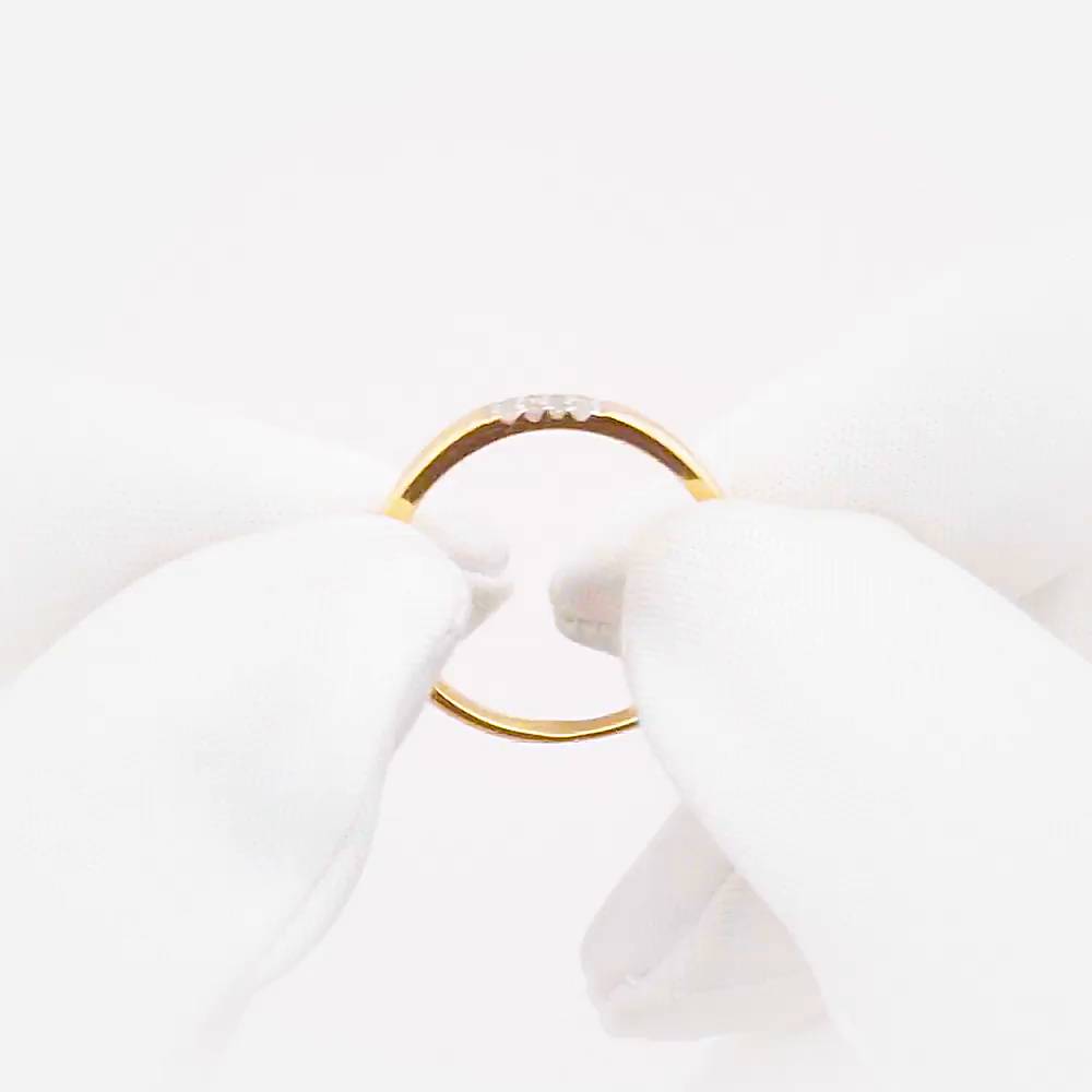 Кольцо обручальное с бриллиантами из красного золота 585 пробы 1