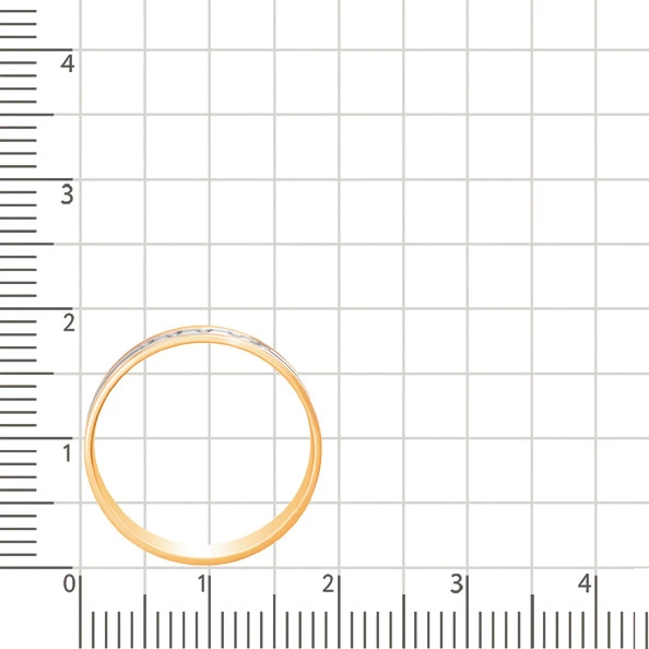 Кольцо обручальное с фианитами из комбинированного золота 585 пробы 3