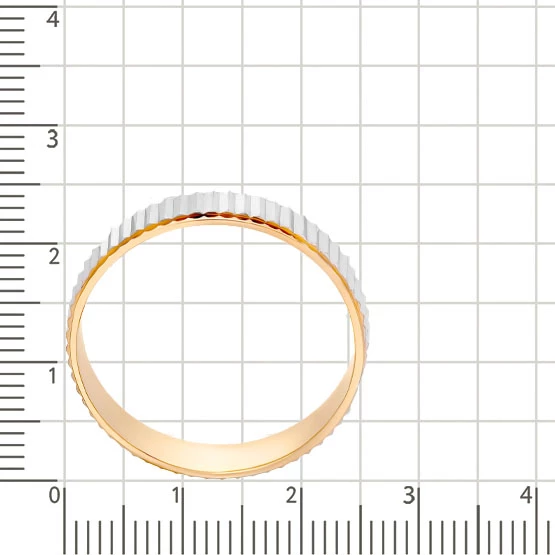 Кольцо обручальное из комбинированного золота 585 пробы 3