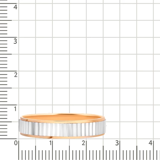 Кольцо обручальное из комбинированного золота 585 пробы 2