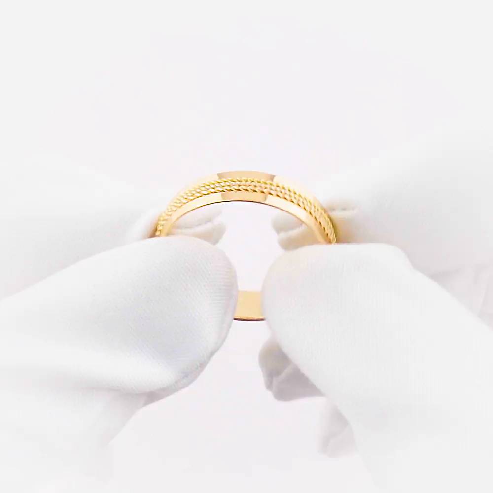 Кольцо обручальное из комбинированного золота 585 пробы 1