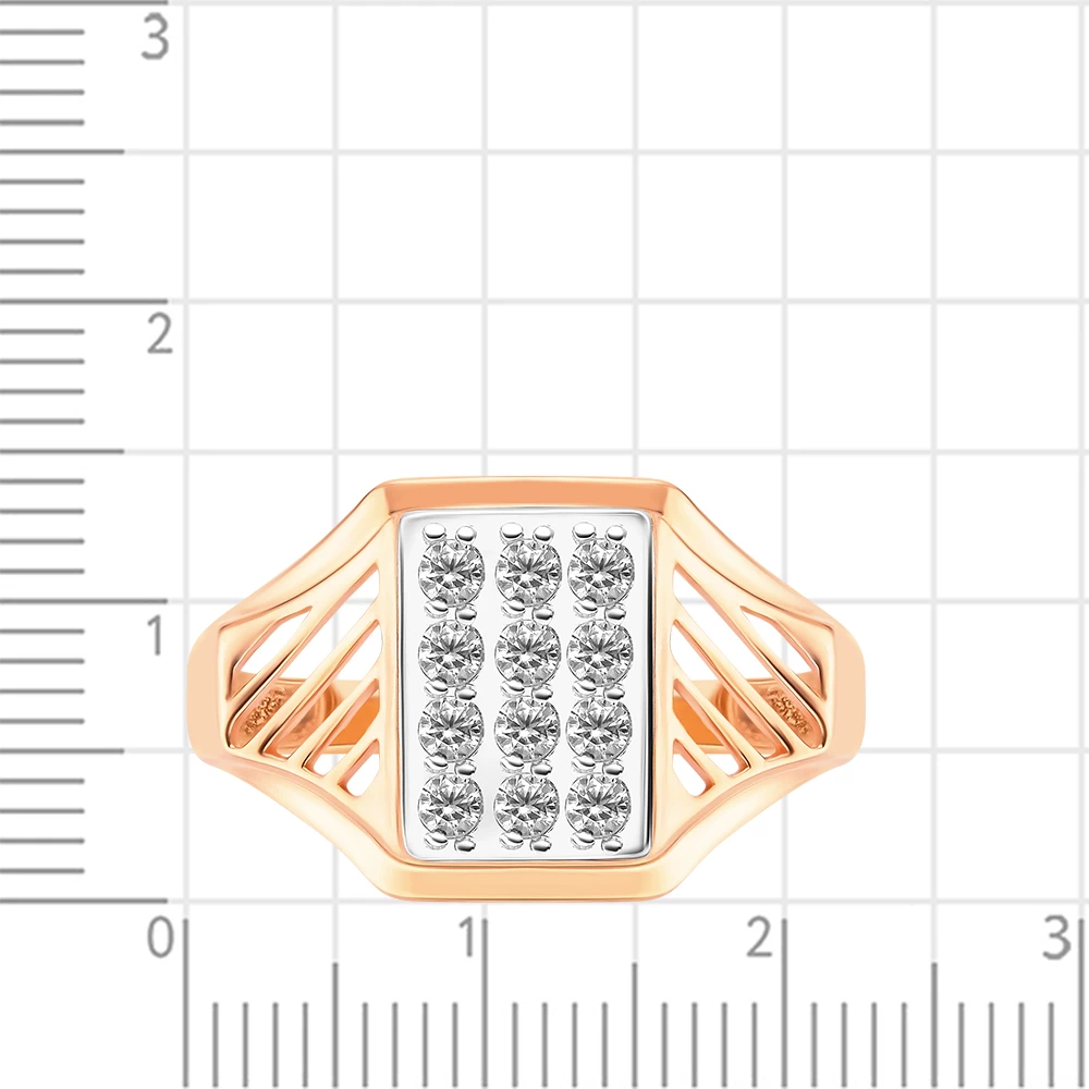 Кольцо с фианитами из красного золота 375 пробы 2