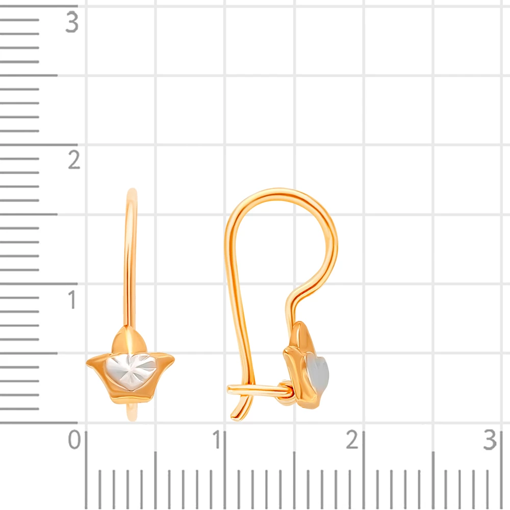 Серьги детские из красного золота 585 пробы 2