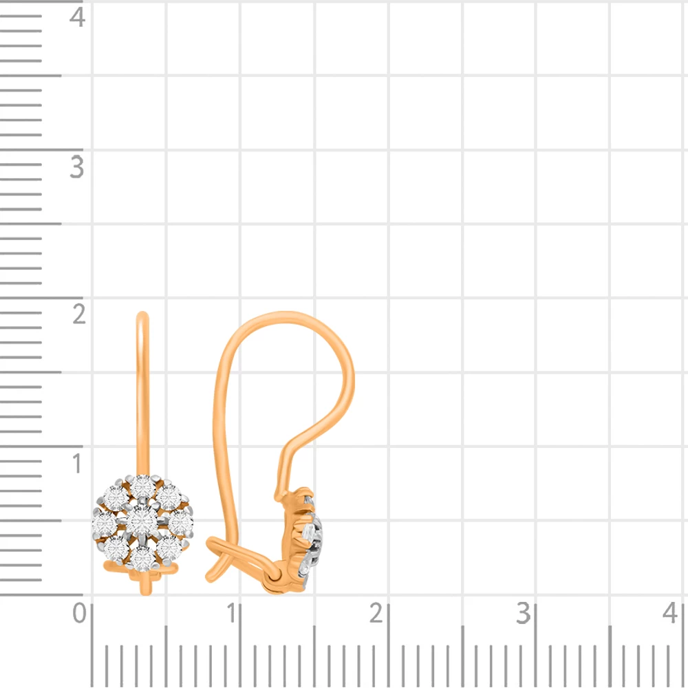 Серьги детские с фианитами из красного золота 375 пробы 3