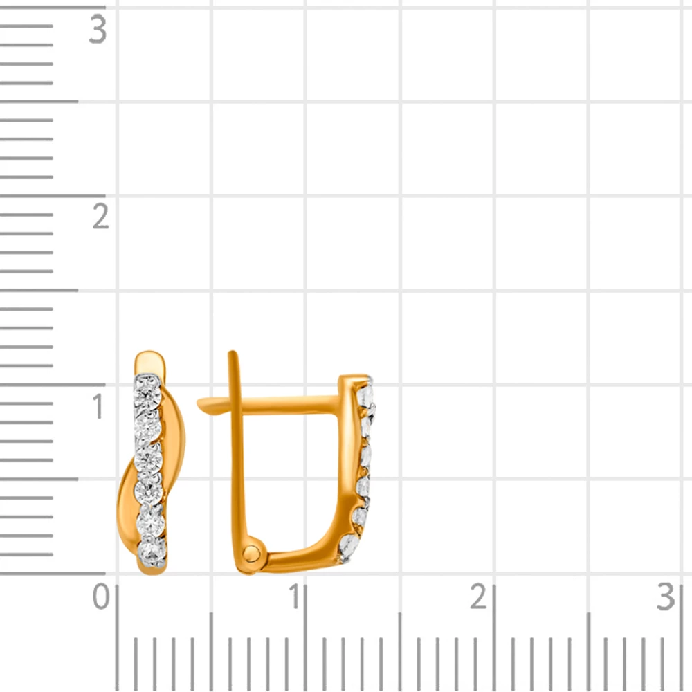Серьги детские с фианитами из красного золота 375 пробы 2