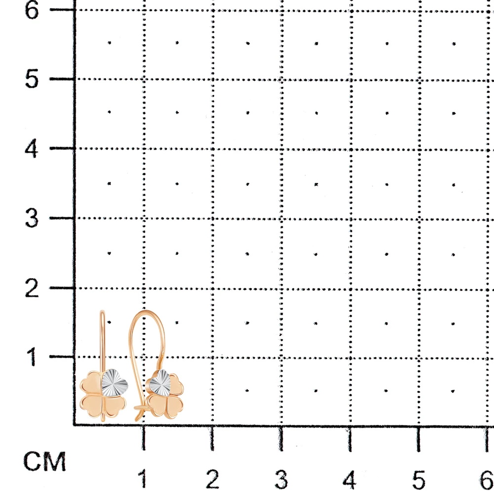 Серьги детские из красного золота 375 пробы 2