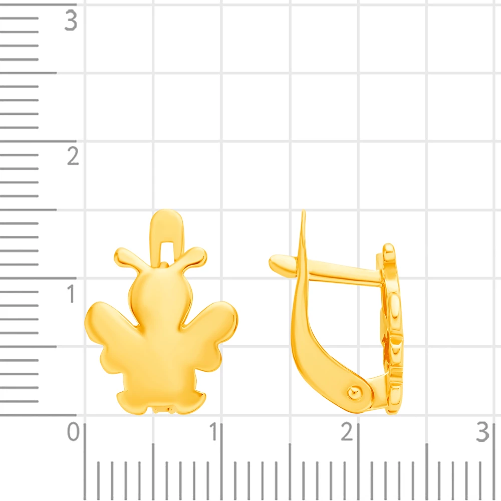 Серьги  Пчелка детские из красного золота 585 пробы 2