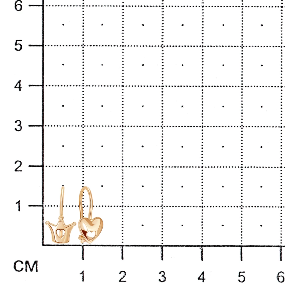 Серьги детские из красного золота 375 пробы 2