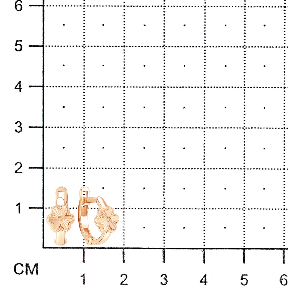 Серьги детские из красного золота 585 пробы 2