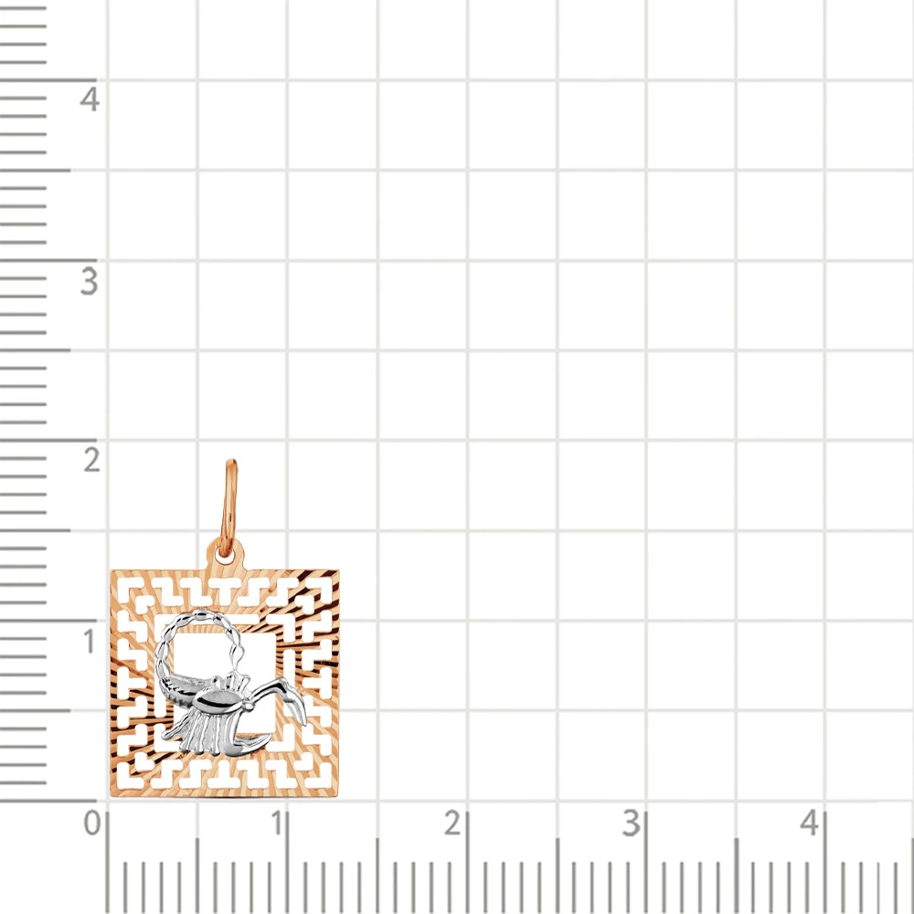 Подвес Скорпион из комбинированного золота 585 пробы 2