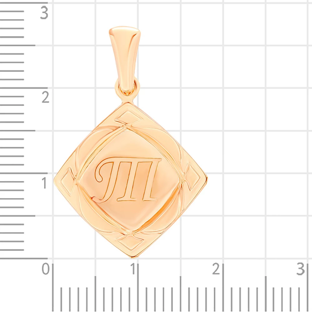 Подвес  Буква Т из красного золота 375 пробы 2