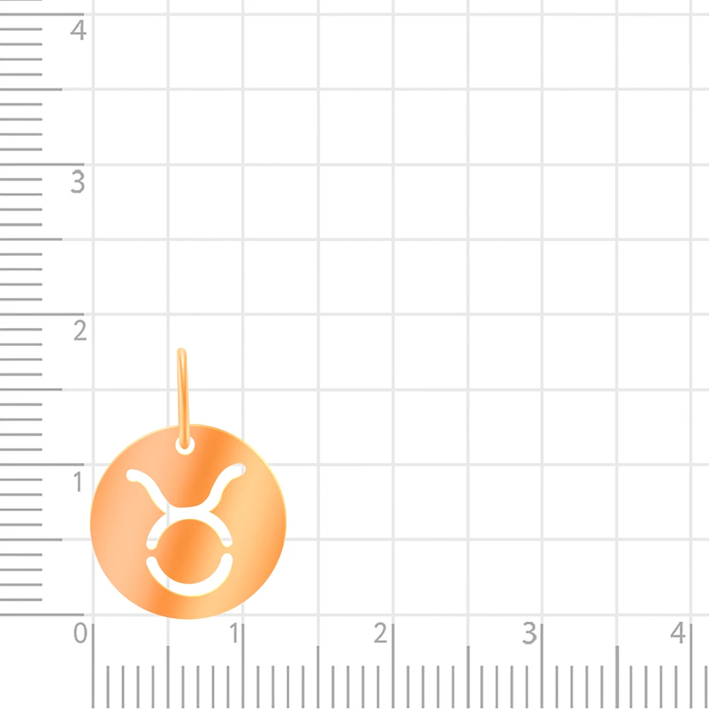 Подвес Телец из красного золота 585 пробы 2