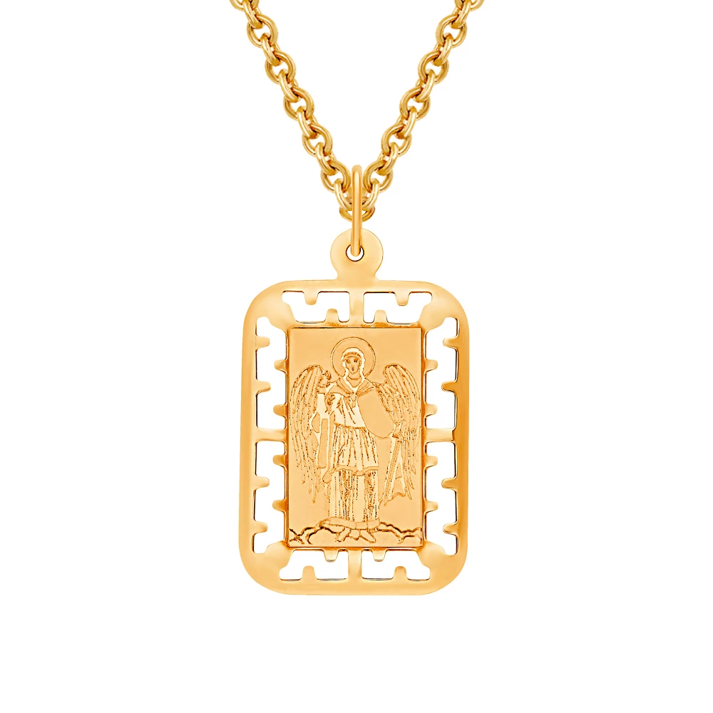 Икона Ангел Хранитель из красного золота 585 пробы