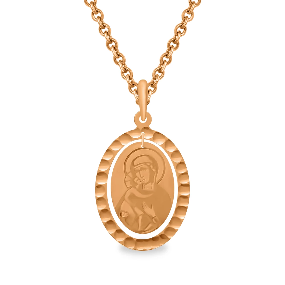 Икона Феодоровская из красного золота 585 пробы