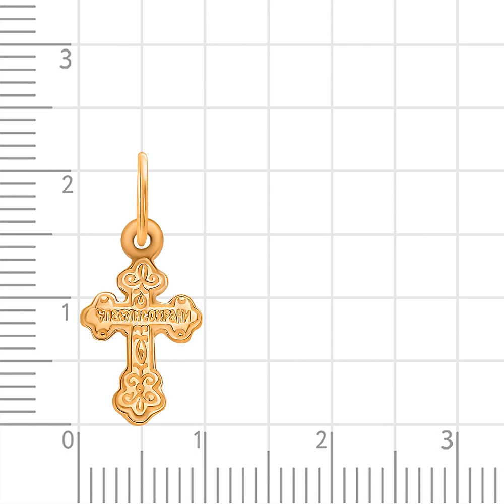 Крестик из красного золота 375 пробы 2