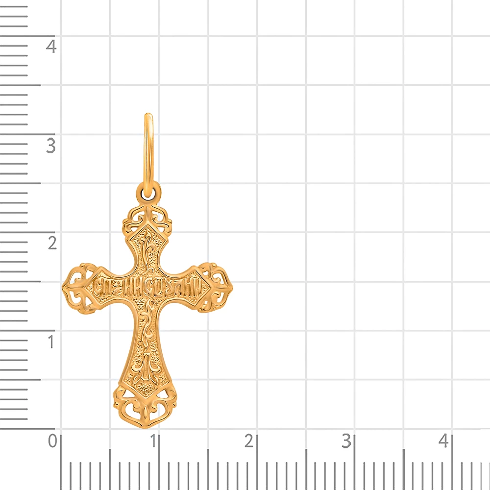 Крестик из красного золота 375 пробы 2