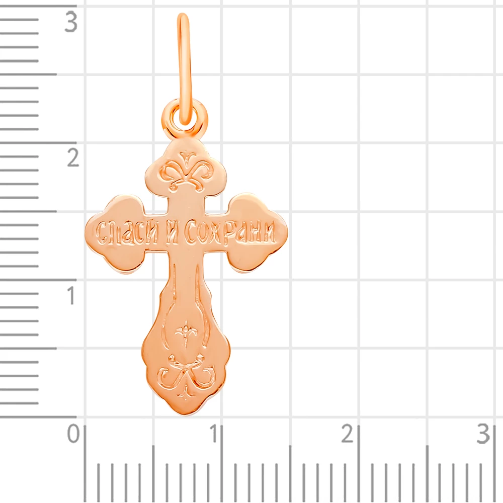 Крестик из красного золота 375 пробы 2