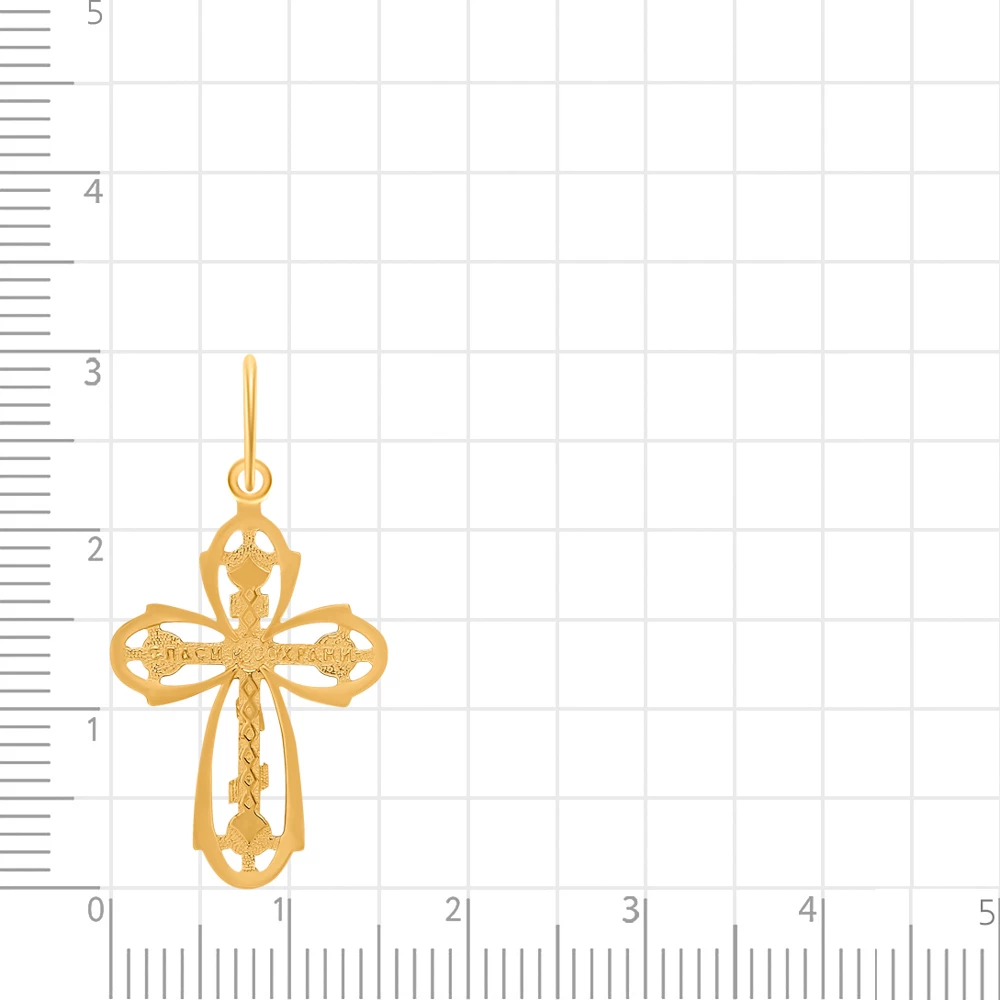 Крестик с фианитами из красного золота 375 пробы 2