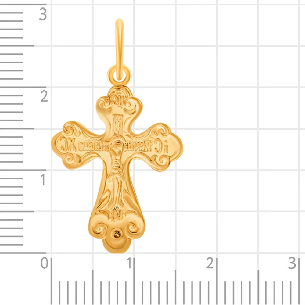 Крестик с фианитом из красного золота 375 пробы 2