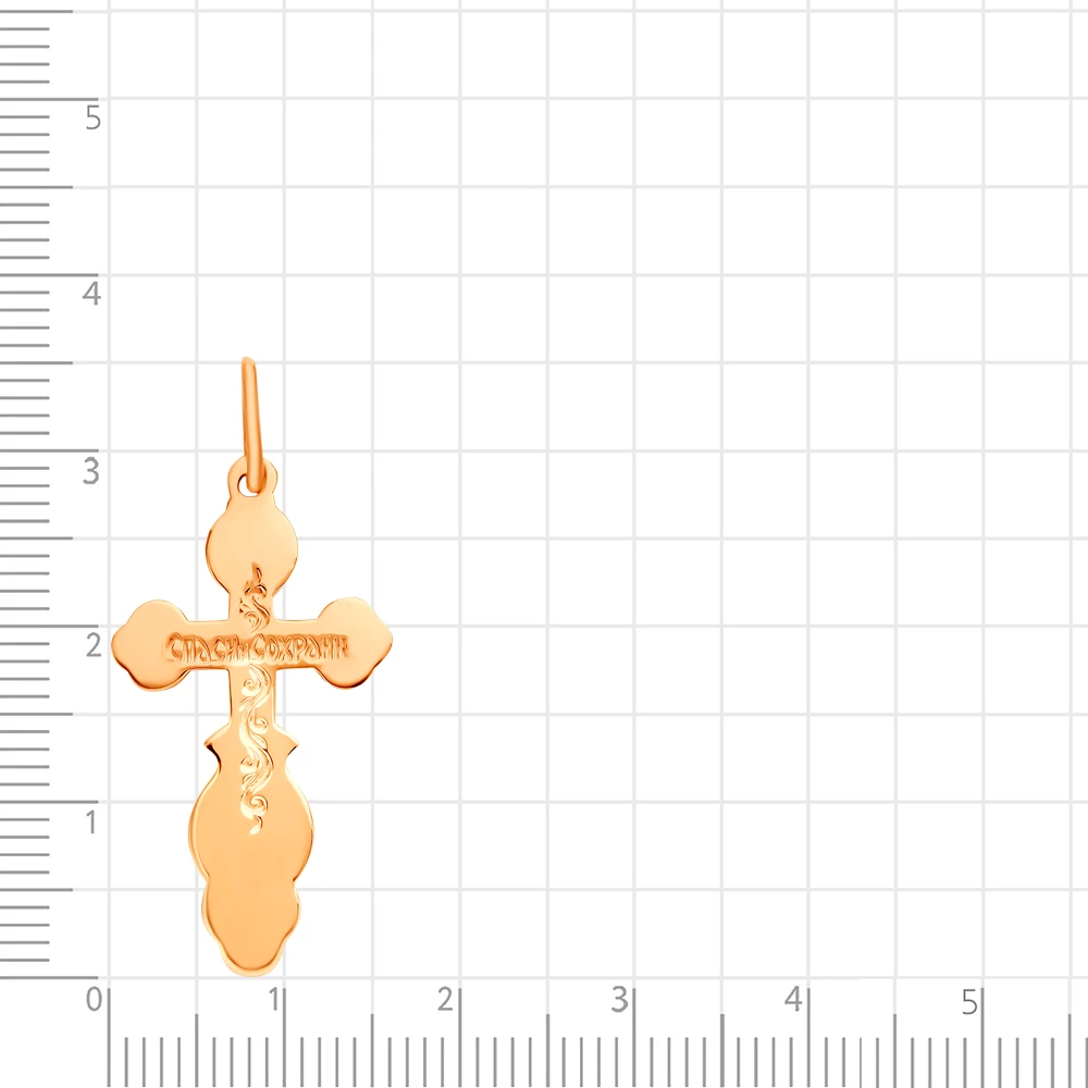 Крестик из красного золота 375 пробы 2