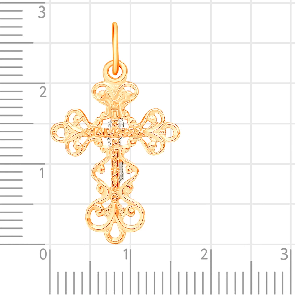 Крестик из красного золота 375 пробы 2