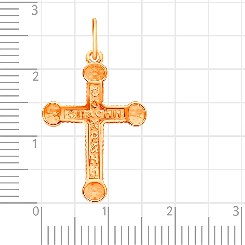 Крестик из красного золота 375 пробы 2