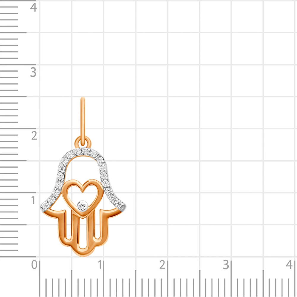 Подвес  мусульманский с фианитами из красного золота 375 пробы 2