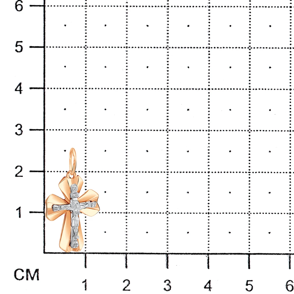 Крестик из красного золота 375 пробы 2