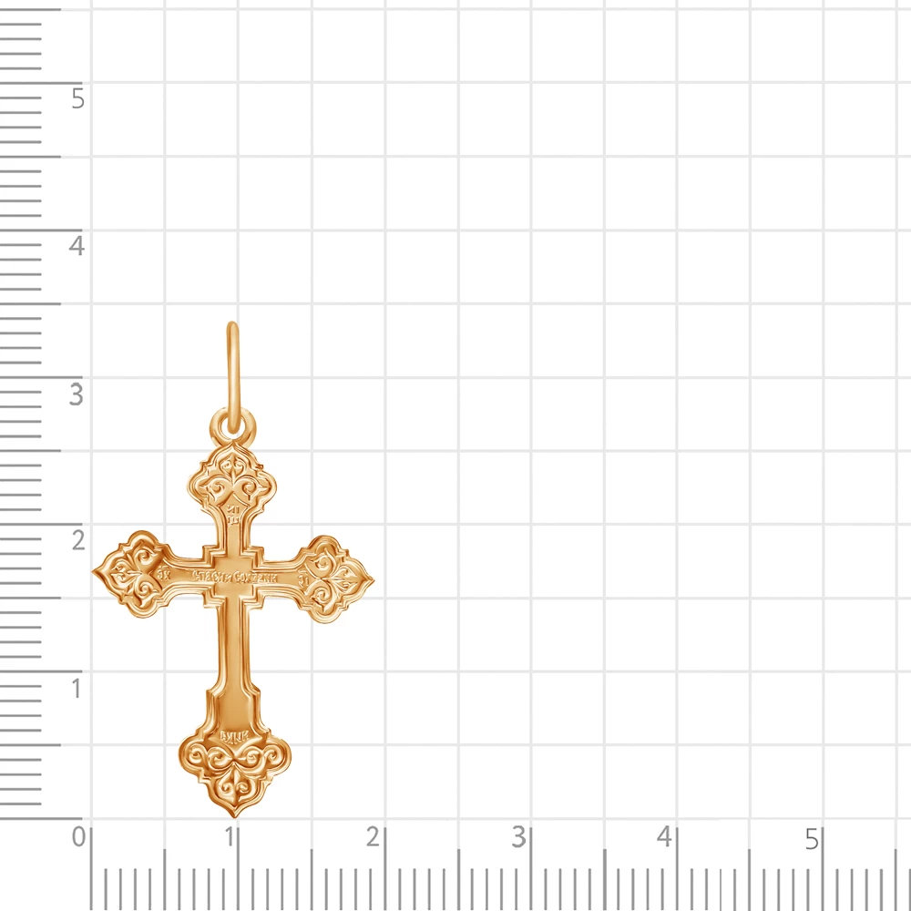 Крестик из красного золота 585 пробы 2