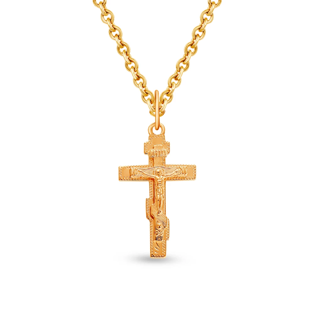 Крестик из красного золота 585 пробы 2