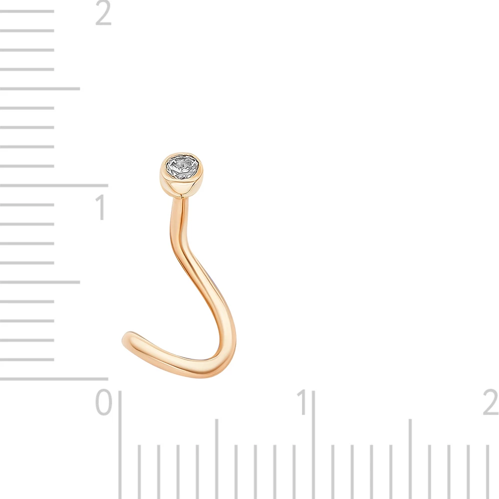 Пирсинг с фианитом из красного золота 585 пробы 3