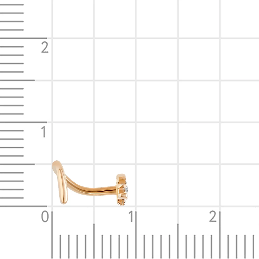 Пирсинг с фианитами из красного золота 585 пробы 3