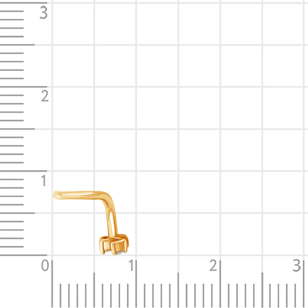Пирсинг с фианитами из красного золота 585 пробы 4