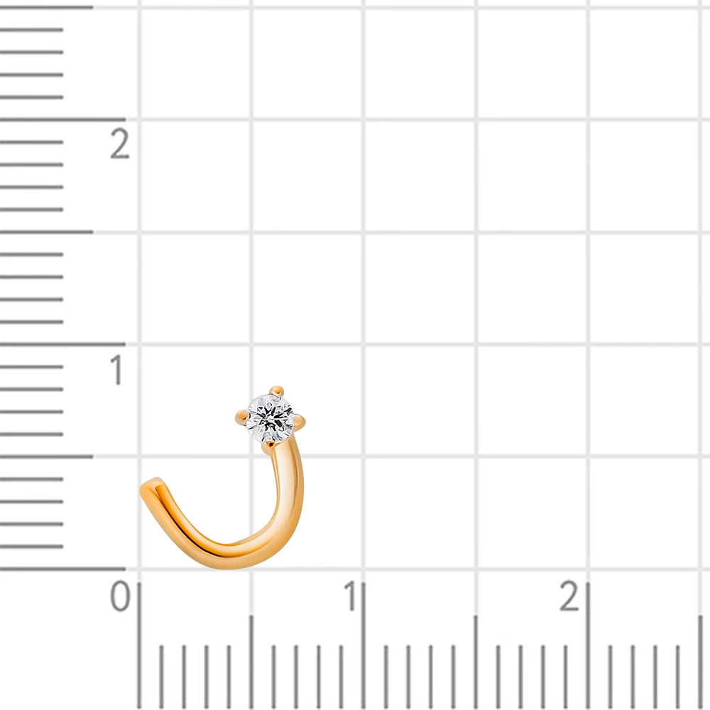 Пирсинг с фианитом из красного золота 585 пробы 3