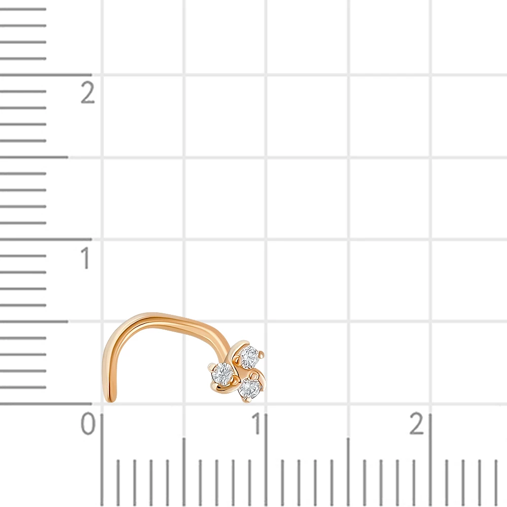 Пирсинг с бриллиантами из красного золота 585 пробы 3