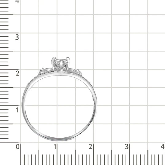 Кольцо с фианитами из серебра 925 пробы 4