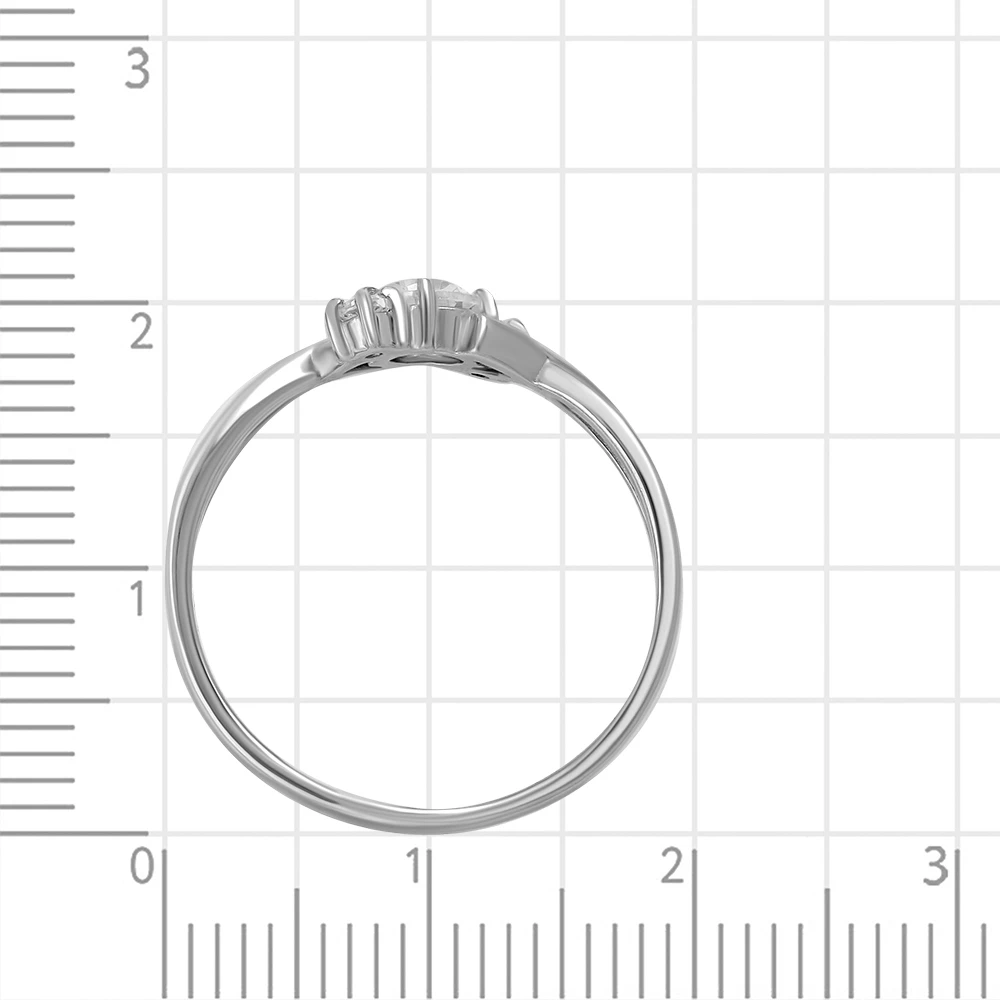 Кольцо с фианитами из серебра 925 пробы 4