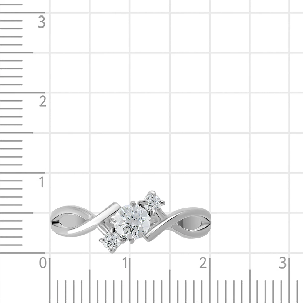 Кольцо с фианитами из серебра 925 пробы 3