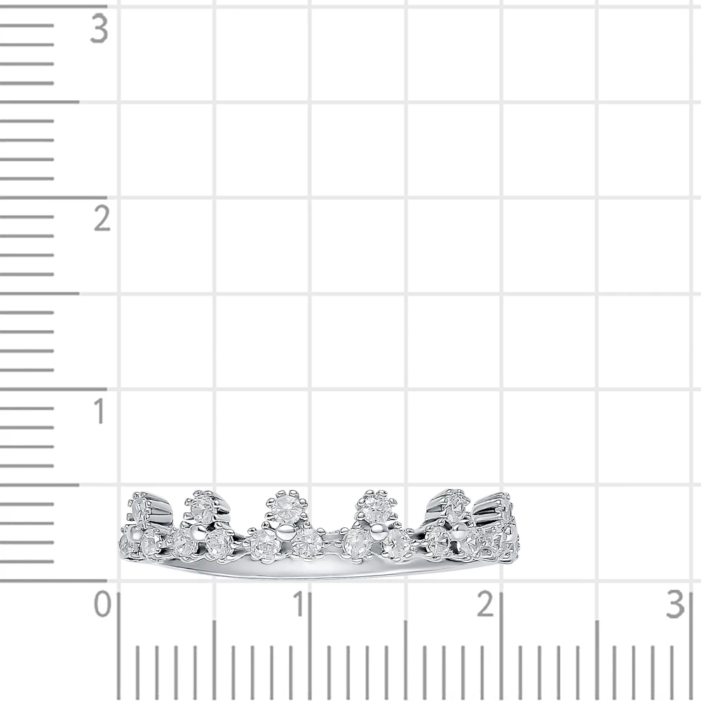Кольцо наборное с фианитами из серебра 925 пробы 2